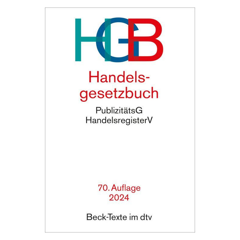 Handelsgesetzbuch 70. Auflage 2024