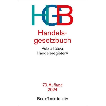 Handelsgesetzbuch 70. Auflage 2024