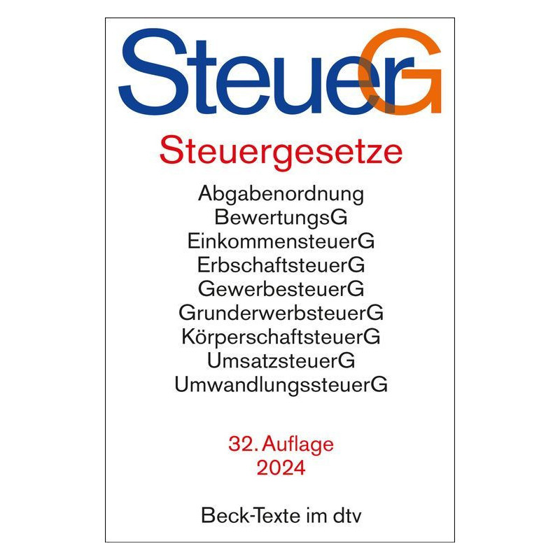 Steuergesetze 32. Auflage 2024